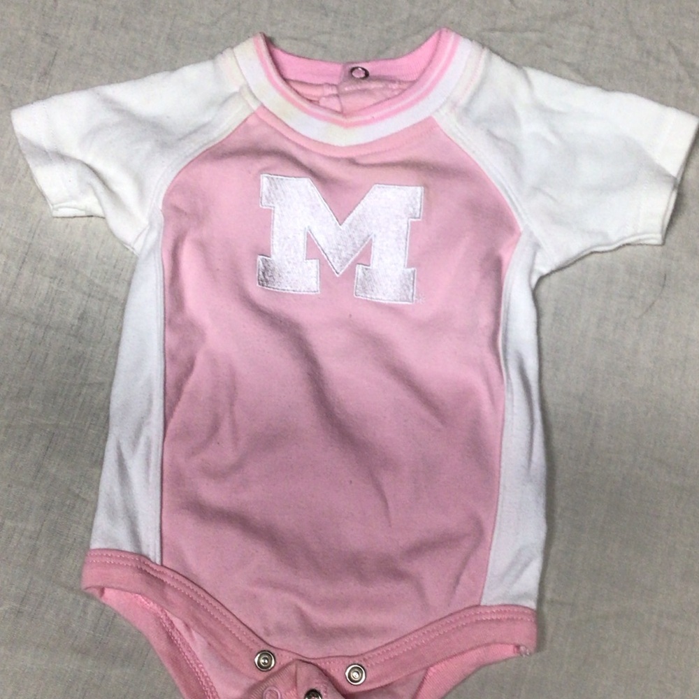Nike Pink and White Kids Bodysuit